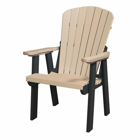 INVERNACULO Os Home & Office Model Fan Back Weatherwood Chair with Black Base, Cedar IN3320383